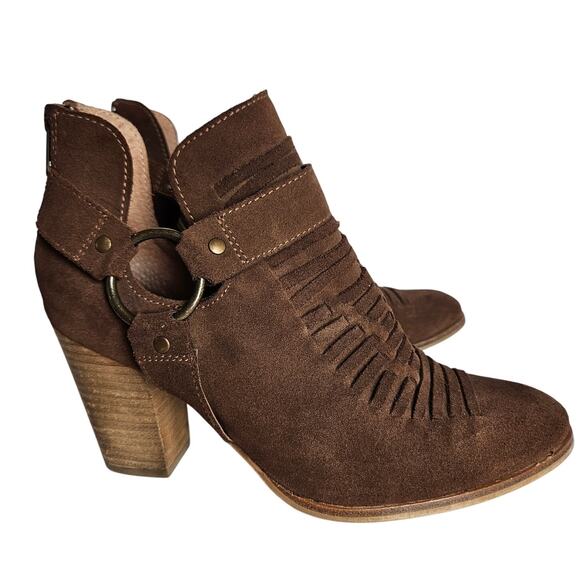 Ariat Unbridled Jaelle Brown Suede Western Bootie Women's 8 Cowgirl Rodeo - Picture 1 of 12